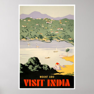 Indien Reiseplakat Mount Abu Druck indische Kunst Poster