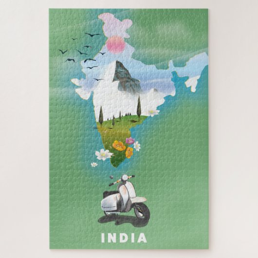 Indien Reiseplakat Puzzle (Vertikal)