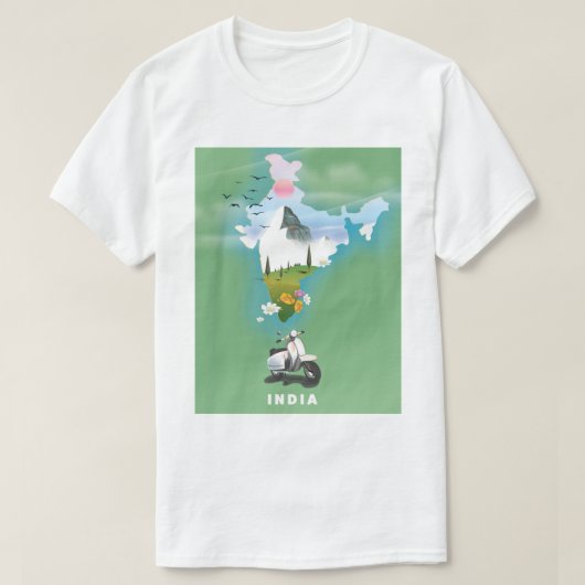 Indien Reiseplakat T-Shirt (Design vorne)