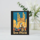 Indien Reiseplakatkarte Postkarte (Stehend Vorderseite)