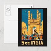 Indien Reiseplakatkarte Postkarte (Vorne/Hinten)