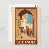 Indien Reiseplakatkarte Postkarte (Vorne/Hinten)