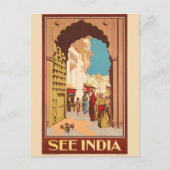 Indien Reiseplakatkarte Postkarte (Vorderseite)