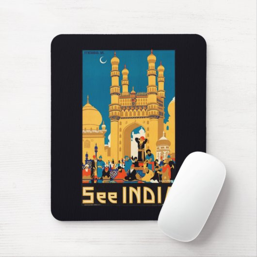 Indien Reiseplanmousepad Mousepad (Mit Mouse)