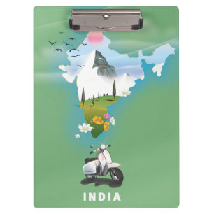 Indien-Reiseposter Klemmbrett