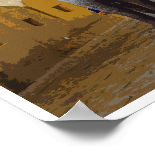 Indien Retro Style Elephants Reisen Poster (Ecke)