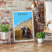 Indien Retro Style Elephants Reisen Poster
