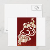 Indien - Rotes Henna Postkarte (Vorne/Hinten)