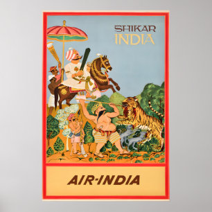 Indien - Shikar - Reiseplakatdrucke Poster