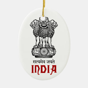 INDIEN - Siegel/Emblem/Blazon/Wappen Keramikornament