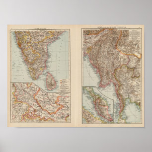 Indien Süd, Birma, malaiische Halbinsel Poster