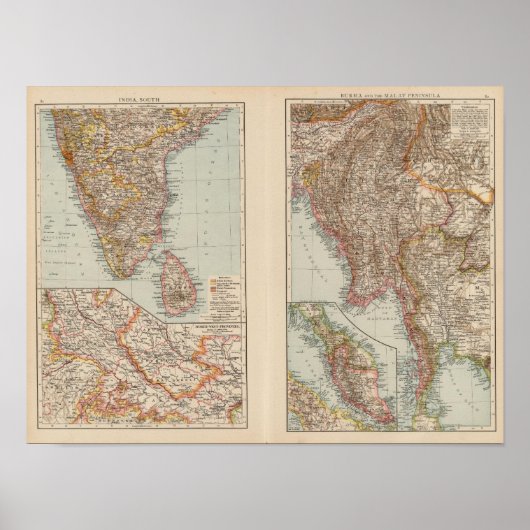 Indien Süd, Birma, malaiische Halbinsel Poster (Vorne)
