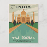 Indien Taj Mahal Vintage Travel Postcard