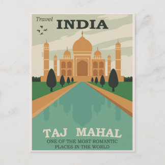 Indien Taj Mahal Vintage Travel Postcard Postkarte