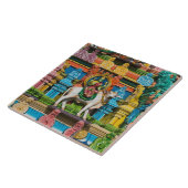 INDIEN, Tamil Nadu, Chennai: Kapaleeshwarar Fliese (Seite)