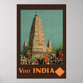 Indien Tempel Druck Indische Kunst Reiseplakat Poster