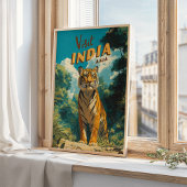 Indien Tiger Vintage Reise Poster