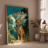 Indien Tiger Vintage Reise Poster