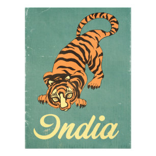 Indien Tiger Vintage-Reiseposter Fotodruck