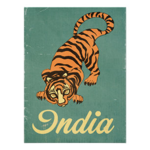 Indien Tiger Vintage-Reiseposter Poster