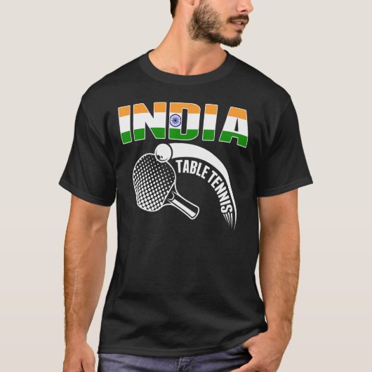 Indien Tischtennis unterstützen indische Pingpong T-Shirt (Vorderseite)
