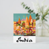 Indien, traditionelle Gebäude in der Stadt Varanas Postkarte (Stehend Vorderseite)