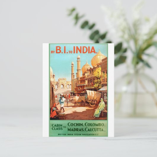 Indien, traditionelle Stadtstraße, Vintag, Reisen Postkarte (Stehend Vorderseite)