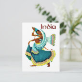 Indien, traditionelle Tänzerin, Vintage-Reise Postkarte (Stehend Vorderseite)
