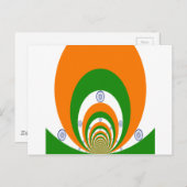 Indien Tricolor eines sehr tiefen Safrans, weiß GR Postkarte (Vorne/Hinten)