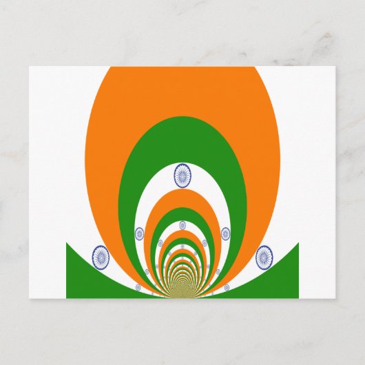 Indien Tricolor eines sehr tiefen Safrans, weiß GR Postkarte (Vorderseite)