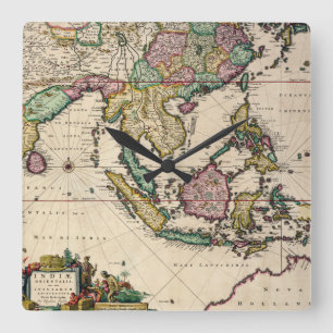 Indien u. Ceylon nach Australien Quadratische Wanduhr