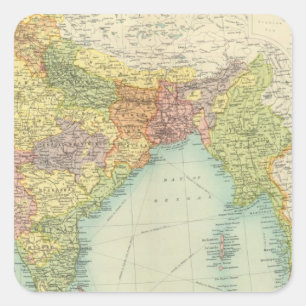 Indien u. weiteres Indien politisch Quadratischer Aufkleber