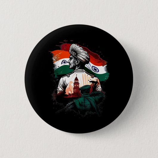 Indien Unabhängigkeitstag 15. August 1947 Indische Button (Vorderseite)