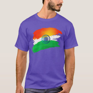 Indien Unabhängigkeitstag 15 August Indische Flagg T-Shirt