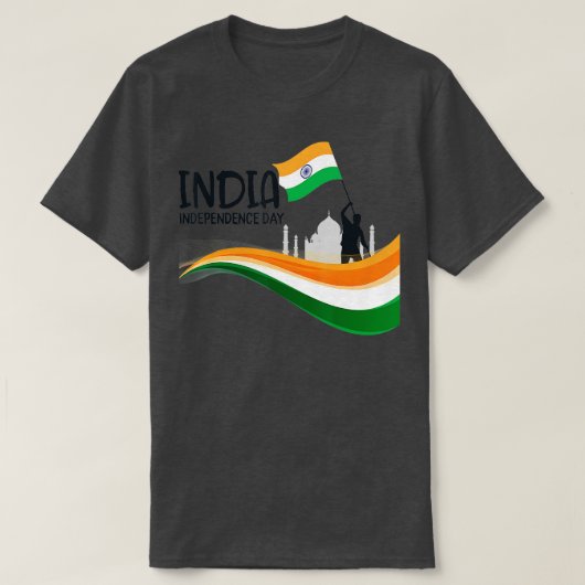 Indien Unabhängigkeitstag 15 August Indische Flagg T-Shirt (Design vorne)