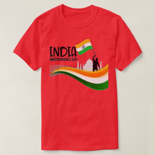 Indien Unabhängigkeitstag 15 August Indische Flagg T-Shirt (Design vorne)