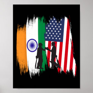 Indien und Amerika Cricket patriotisches Geschenk  Poster