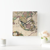 Indien und Ceylon nach Australien Quadratische Wanduhr (Zuhause)