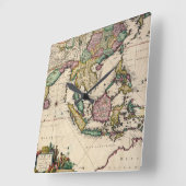 Indien und Ceylon nach Australien Quadratische Wanduhr (Winkel)