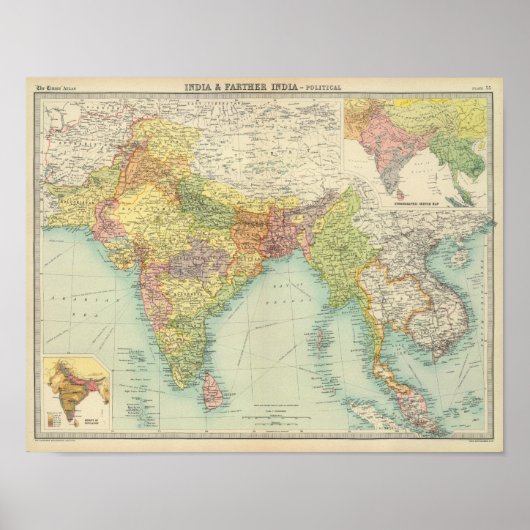 Indien und Farther Indien politisch Poster (Vorne)