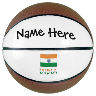 Indien und indische Flagge mit Ihrem Namen Basketball