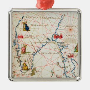 Indien und Malaysia Silbernes Ornament