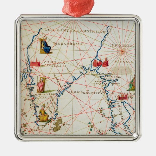 Indien und Malaysia Silbernes Ornament (Vorne)