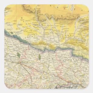 Indien und Nepal Quadratischer Aufkleber