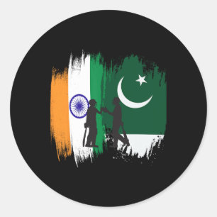 Indien und Pakistan Cricket patriotische Geschenke Runder Aufkleber