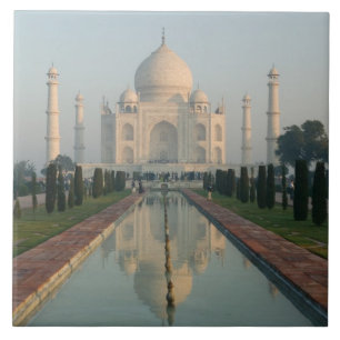INDIEN, Uttar Pradesh, Agra: Taj Mahal, Morgen Fliese