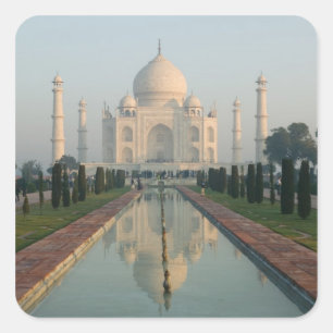 INDIEN, Uttar Pradesh, Agra: Taj Mahal, Morgen Quadratischer Aufkleber