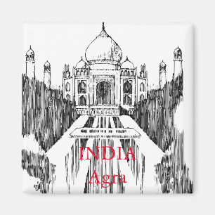 Indien Vintage Reise Tourismus Magnet