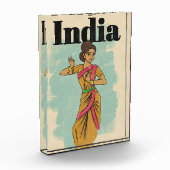 Indien Vintage-Reiseposter Fotoblock (Links)