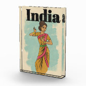 Indien Vintage-Reiseposter Fotoblock (Rechts)